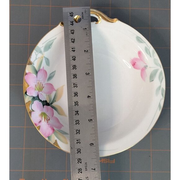 Noritake Azalea Bon Bon Dish 6.5" Floral Design Gold Handle Morimura mark - Picture 10 of 13